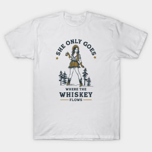 Funny Vintage Western Cowgirl Whiskey Lover Shirt T-Shirt